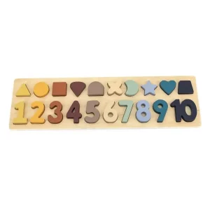 Puzzle en Bois Chiffres et Formes