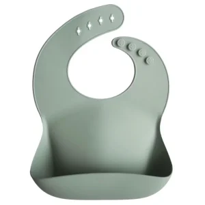 Bavoir  Mushie en Silicone Cambridge Blue