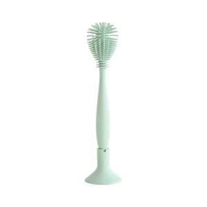 Brosse à biberon Mushie en silicone cambridge blue