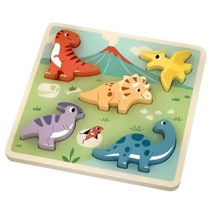 Puzzle Dinosaures en Bois 5 pièces
